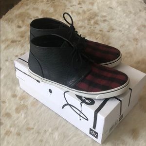 DV Dolce Vita Giaa Red Plaid Sneaker Boots